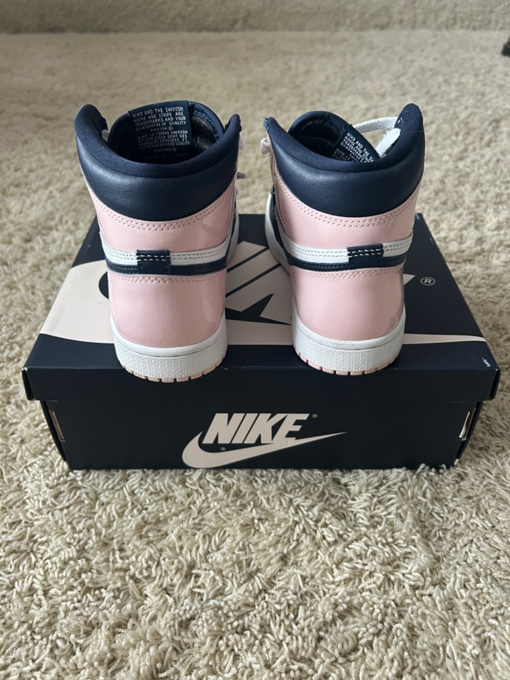 Air Jordan 1 Retro High OG SE ‘Bubble Gum’ Size US Women’s 6 Pink/Navy - Picture 6 of 15